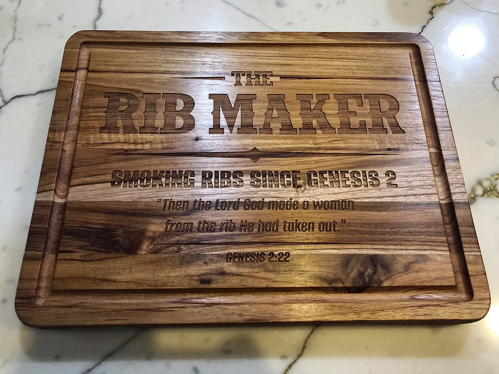 Rib Maker Genesis 2:22 Serving Tray (Teak)