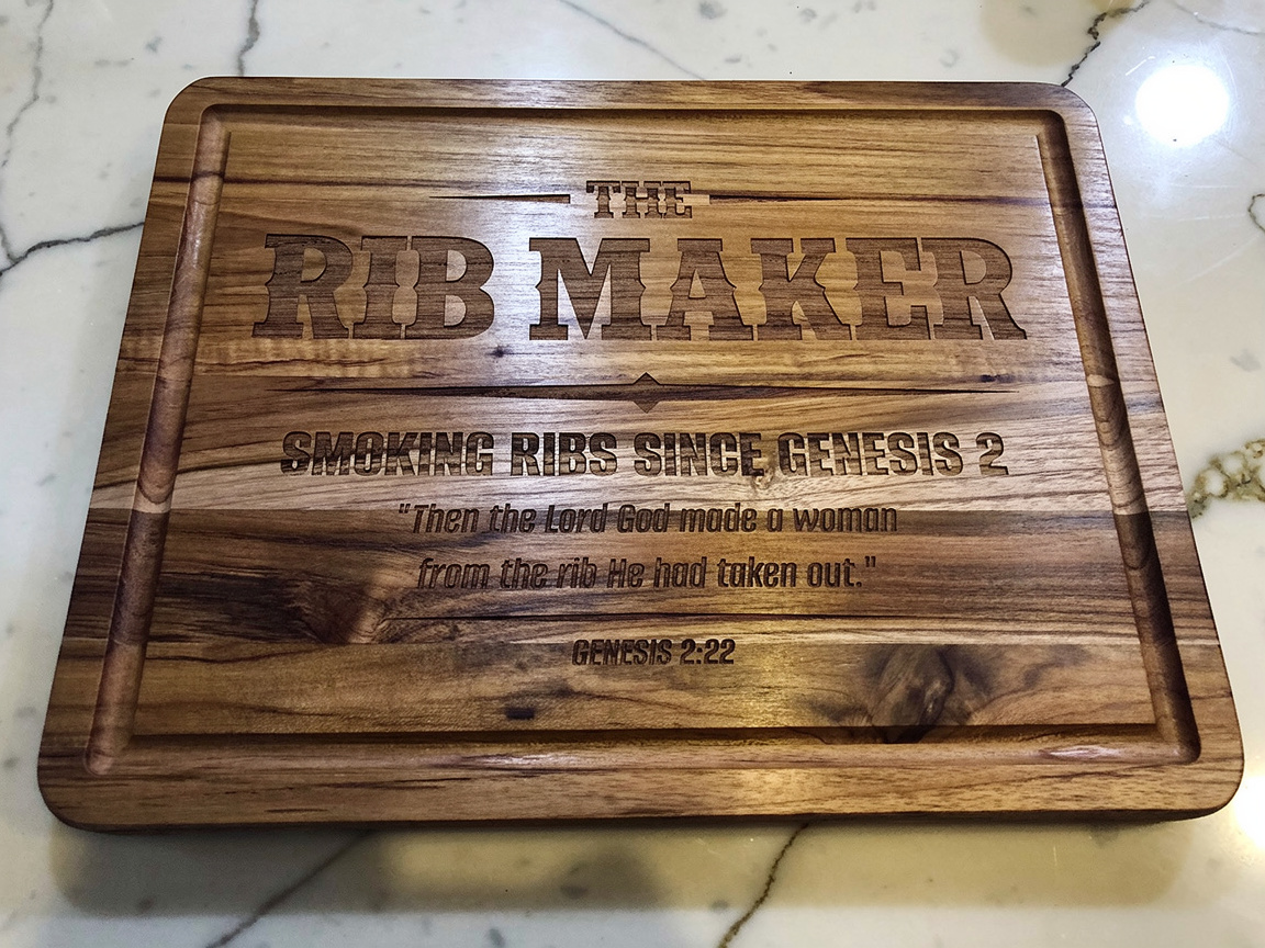 Rib Maker Genesis 2:22 Serving Tray (Teak)
