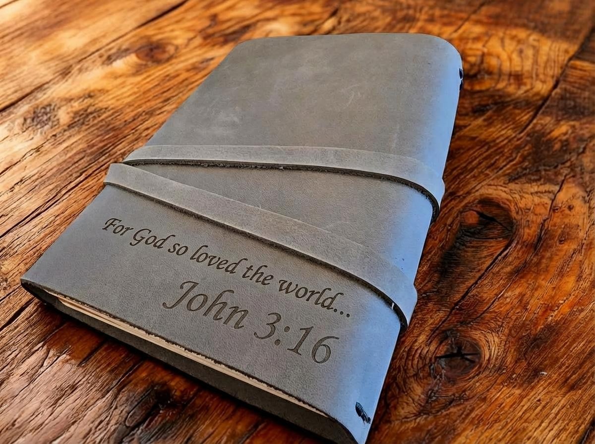 Leather Notebook Rustic Grey