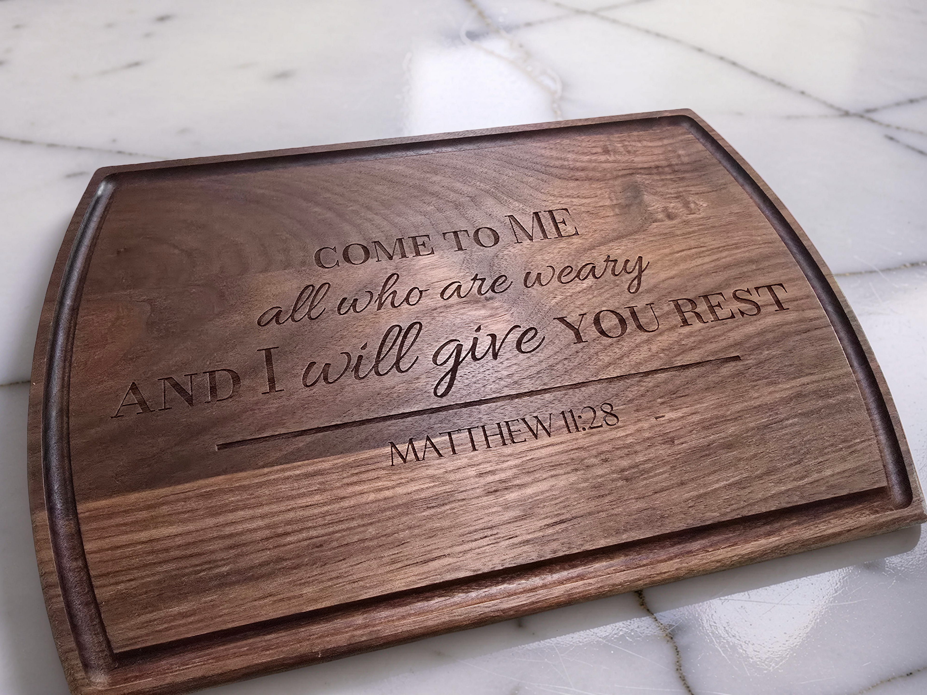 "I will give you rest" Serving Tray (Walnut)