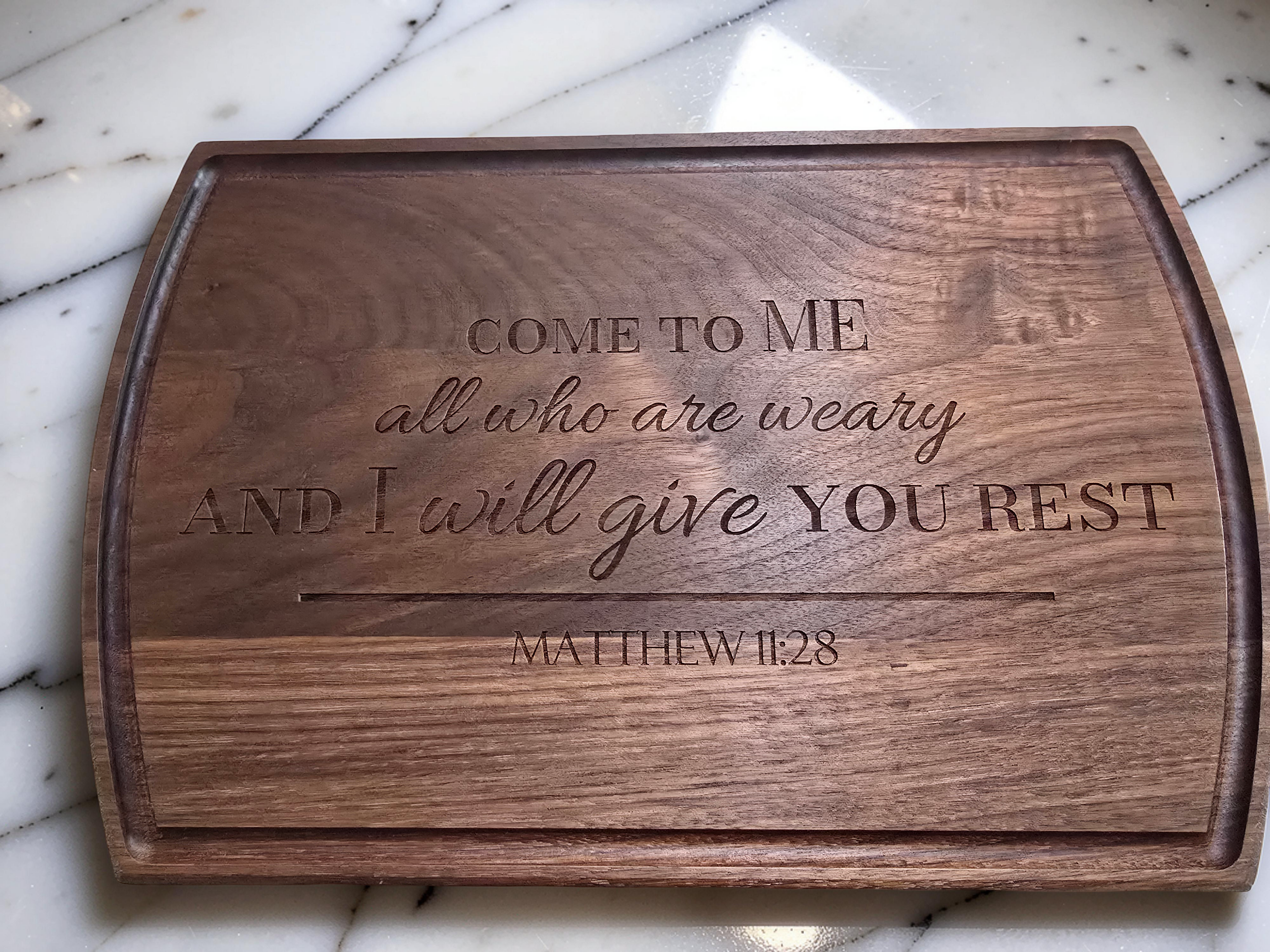 "I will give you rest" Serving Tray (Walnut)